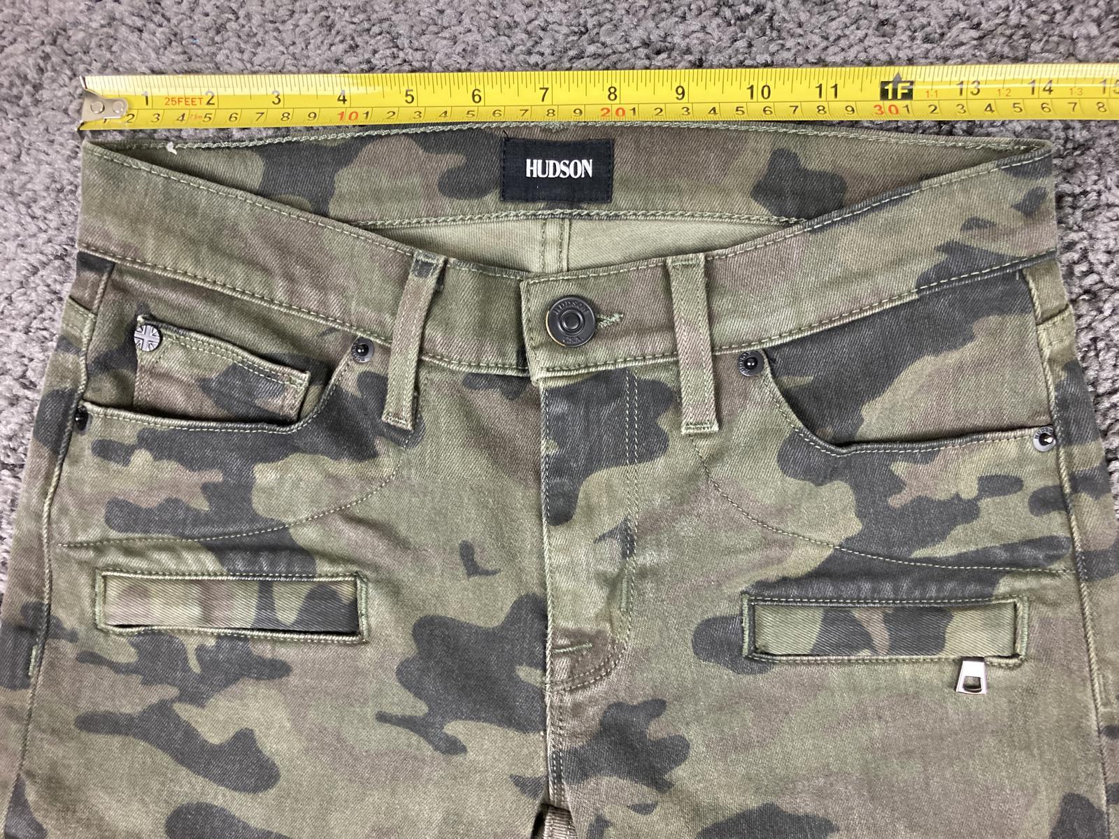 Hudson Colby Ankle Moto Skinny Cargo Pants Women’s Camo Zip Pockets Sz 25