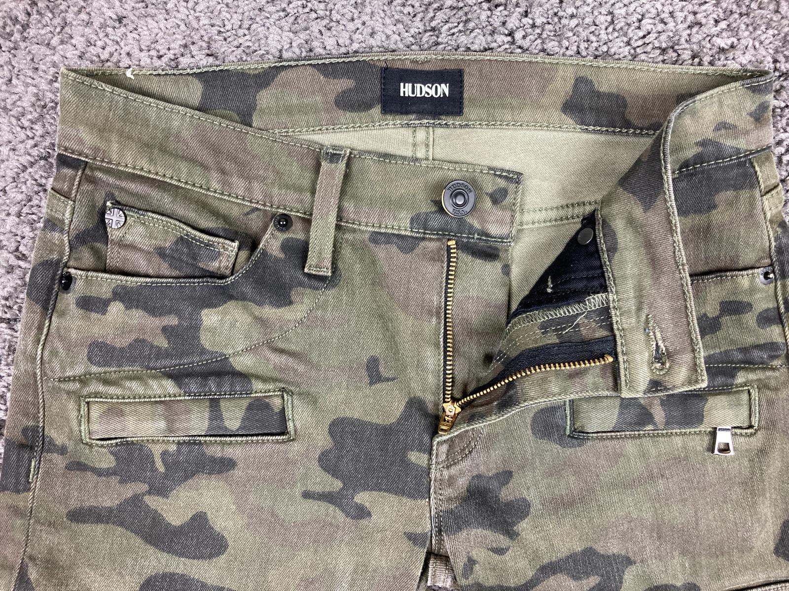 Hudson Colby Ankle Moto Skinny Cargo Pants Women’s Camo Zip Pockets Sz 25