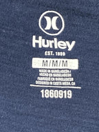 Hurley Surf Co Mens Graphic Tee Blue Short Sleeve Crew Neck T-Shirt Surf  Size M