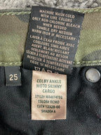 Hudson Colby Ankle Moto Skinny Cargo Pants Women’s Camo Zip Pockets Sz 25