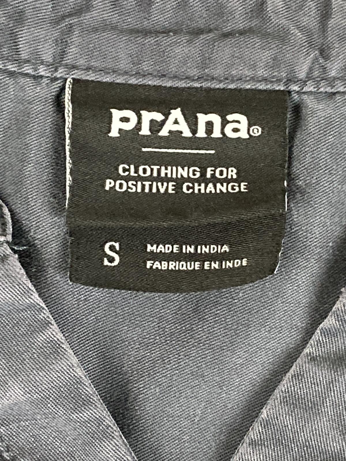 prAna Dress Women's Gray Sleeveless Tencel Lyocell Button V Neck Pockets Sz S