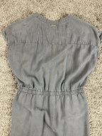 prAna Dress Women's Gray Sleeveless Tencel Lyocell Button V Neck Pockets Sz S