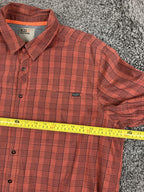 5.11 Tactical Shirt Mens Orange Red Plaid Snap Front Long Sleeve Utility Sz L