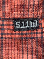 5.11 Tactical Shirt Mens Orange Red Plaid Snap Front Long Sleeve Utility Sz L