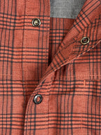 5.11 Tactical Shirt Mens Orange Red Plaid Snap Front Long Sleeve Utility Sz L