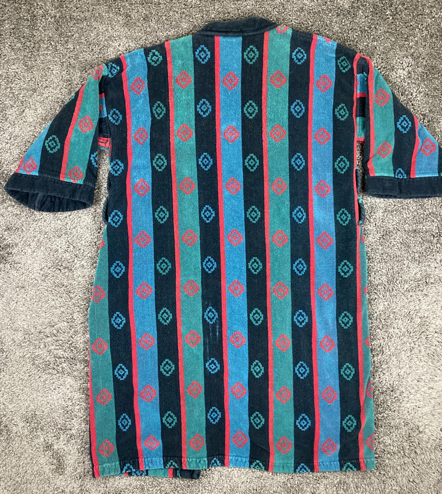 Ash Creek Trading Southwestern Design Men's Terry Cloth Cotton Robe No Sash OS