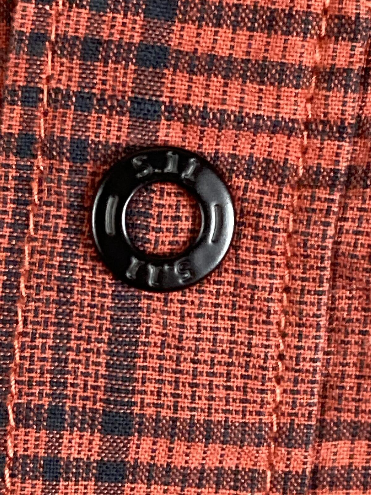 5.11 Tactical Shirt Mens Orange Red Plaid Snap Front Long Sleeve Utility Sz L