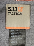 5.11 Tactical Shirt Mens Orange Red Plaid Snap Front Long Sleeve Utility Sz L
