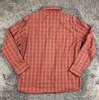 5.11 Tactical Shirt Mens Orange Red Plaid Snap Front Long Sleeve Utility Sz L