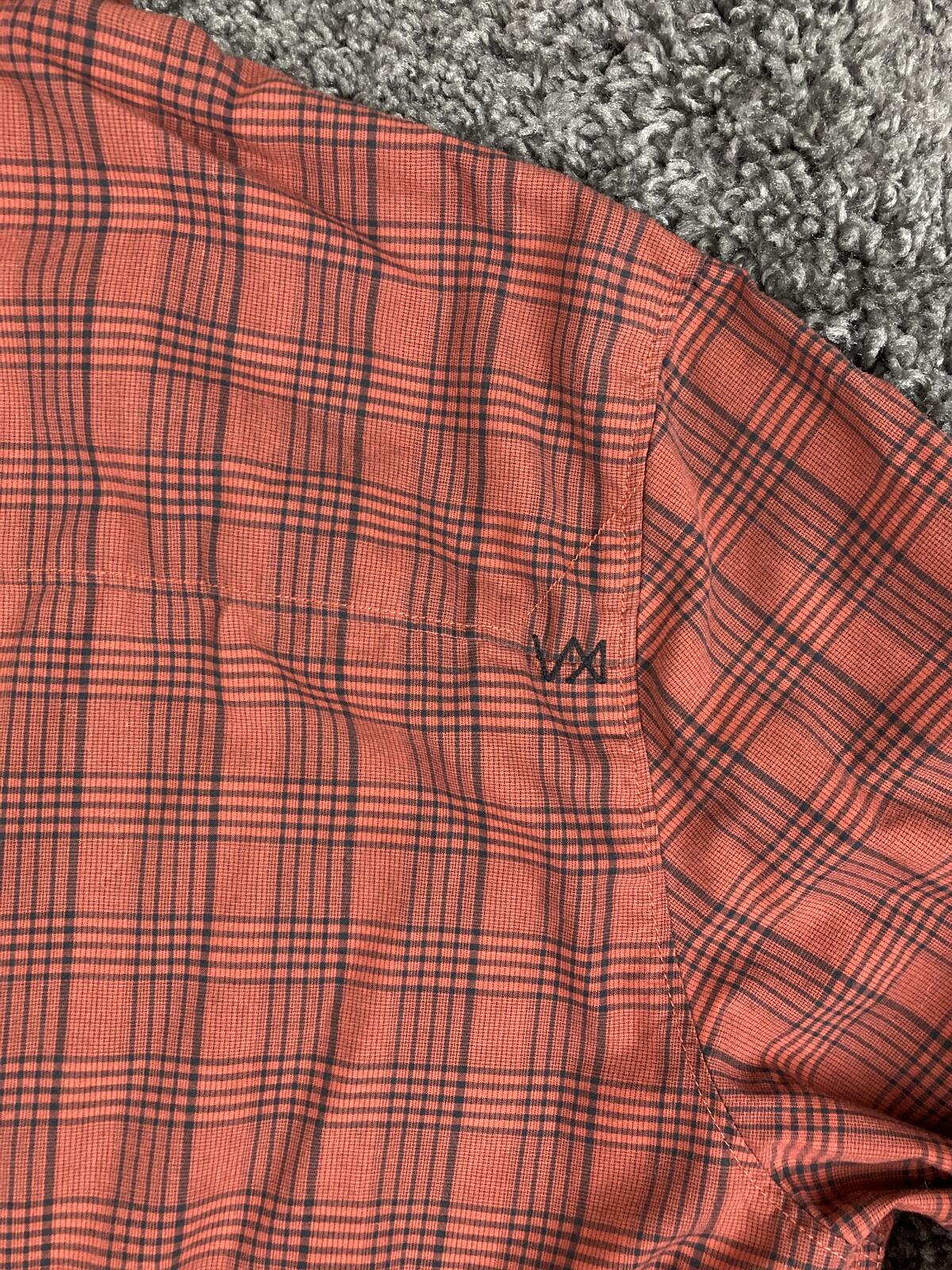 5.11 Tactical Shirt Mens Orange Red Plaid Snap Front Long Sleeve Utility Sz L