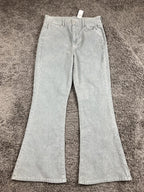 American Eagle Corduroy Pants Womens Short Super High Rise Flare Gray Sz 10 NWT