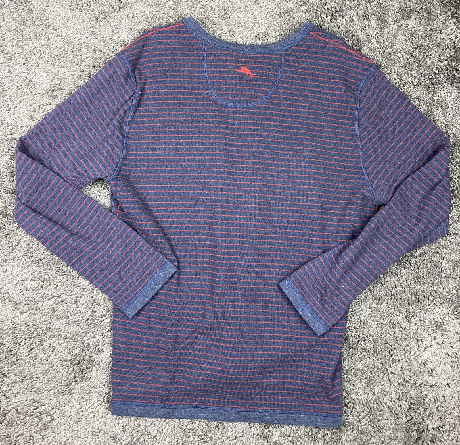 Tommy Bahama Rare Reversible Sweater XL Collectors Style Blue Red Marlin Crew