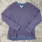 Tommy Bahama Rare Reversible Sweater XL Collectors Style Blue Red Marlin Crew
