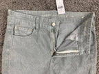 American Eagle Corduroy Pants Womens Short Super High Rise Flare Gray Sz 10 NWT