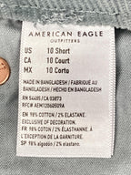 American Eagle Corduroy Pants Womens Short Super High Rise Flare Gray Sz 10 NWT
