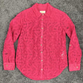 Maeve by Anthropologie Lace Button Up Shirt Womens Pink Floral Long Sleeve Sz 2P