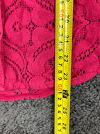 Maeve by Anthropologie Lace Button Up Shirt Womens Pink Floral Long Sleeve Sz 2P