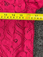 Maeve by Anthropologie Lace Button Up Shirt Womens Pink Floral Long Sleeve Sz 2P