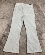 American Eagle Corduroy Pants Womens Short Super High Rise Flare Gray Sz 10 NWT
