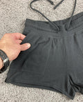 Alo Yoga Black Daze Shorts Alolux Loungewear Knit Pockets Drawstring Sz Medium