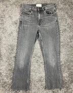 Everlane High Rise Kick Crop Jeans Women's Gray Stretch Raw Hem Sz 27