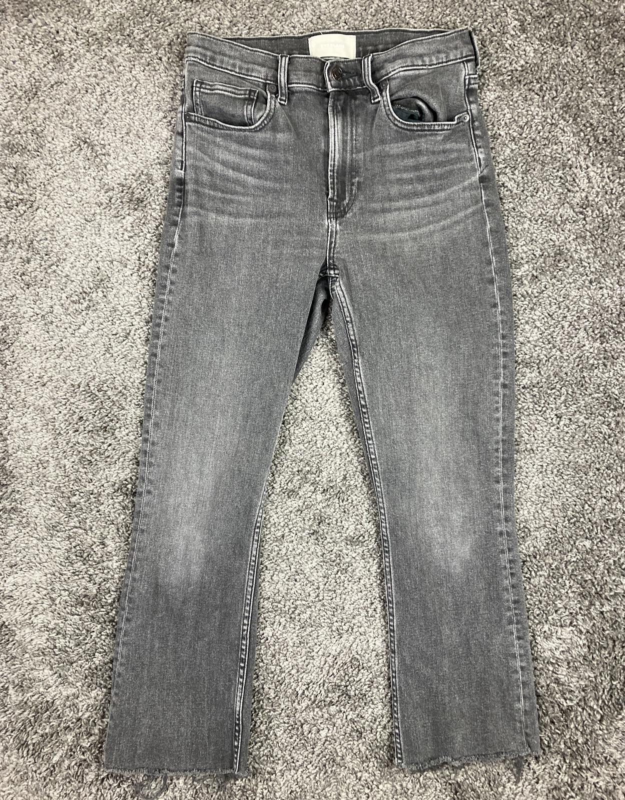 Everlane High Rise Kick Crop Jeans Women's Gray Stretch Raw Hem Sz 27