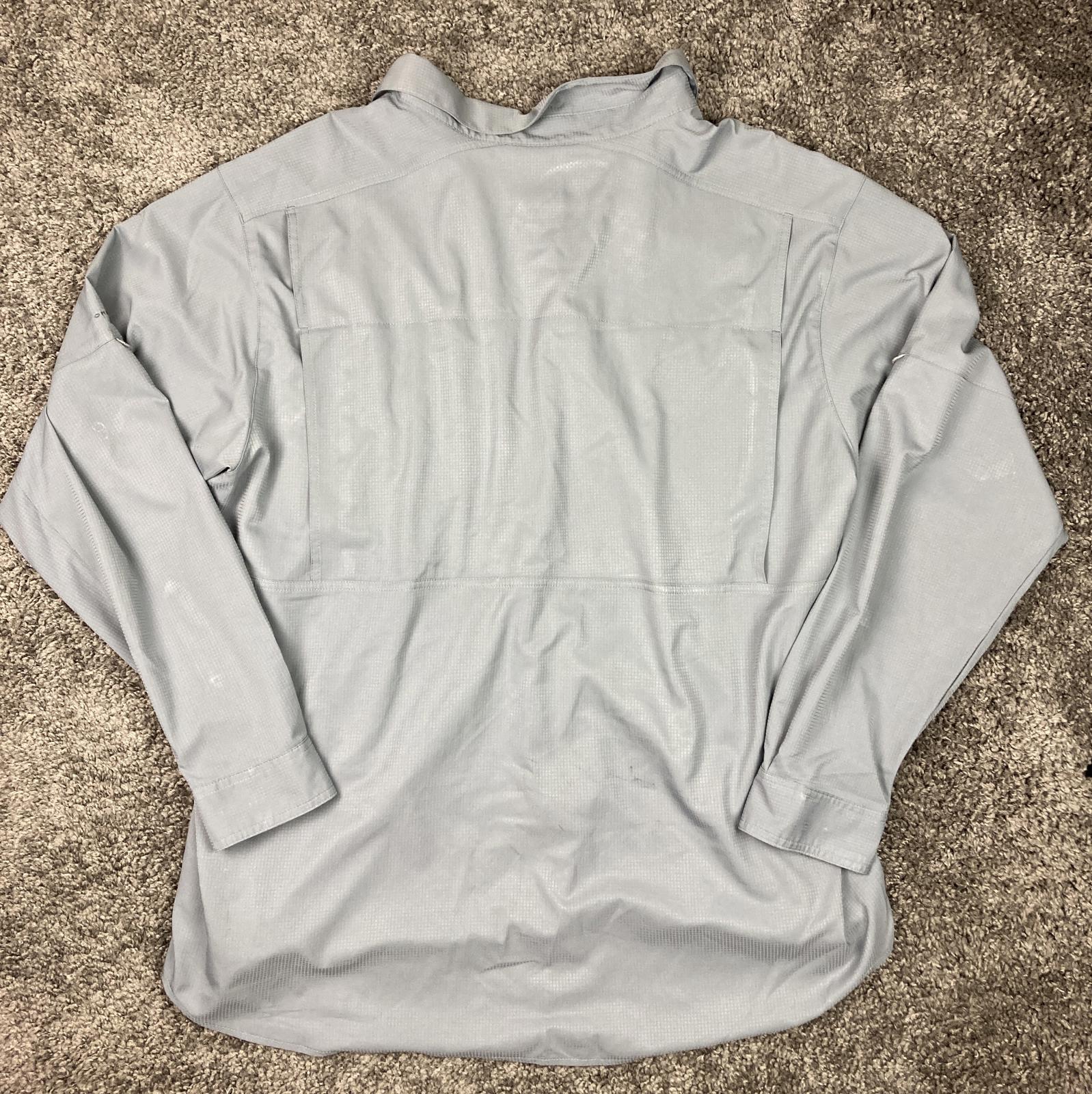 Columbia Sportswear Men’s Sz XXL Gray Long Sleeve Button Front Shirt Mesh Lined