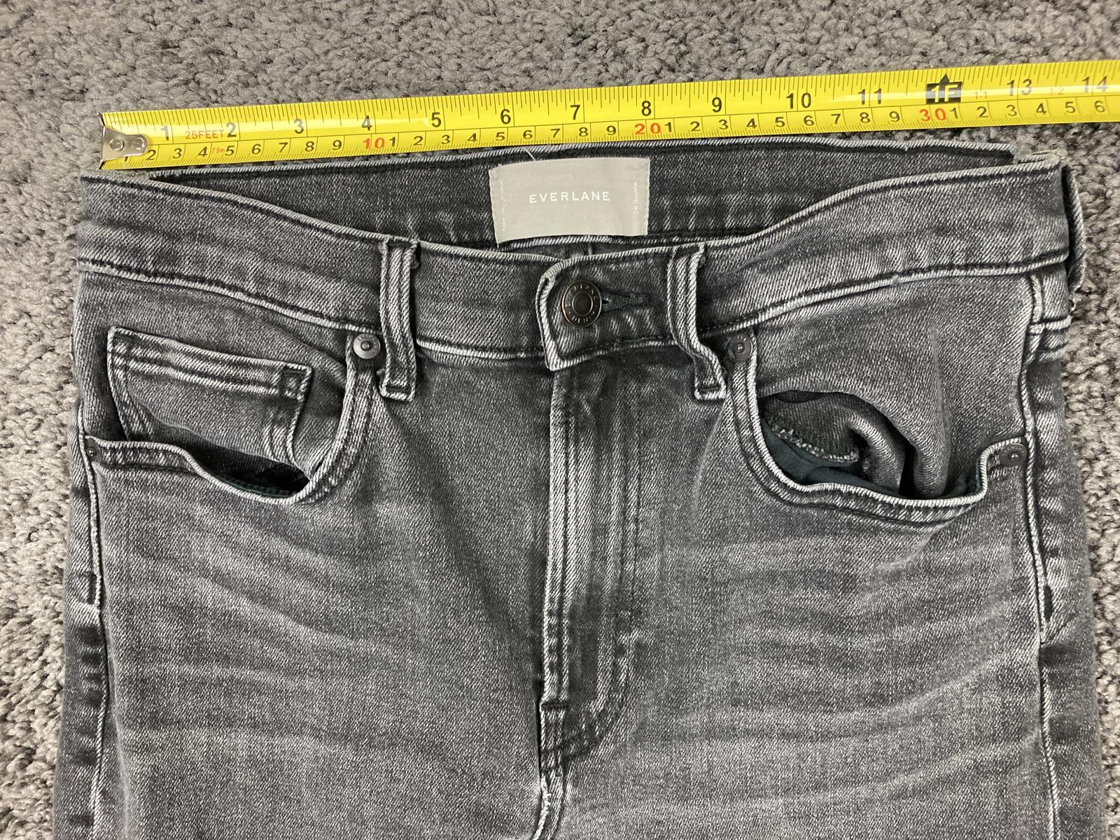 Everlane High Rise Kick Crop Jeans Women's Gray Stretch Raw Hem Sz 27
