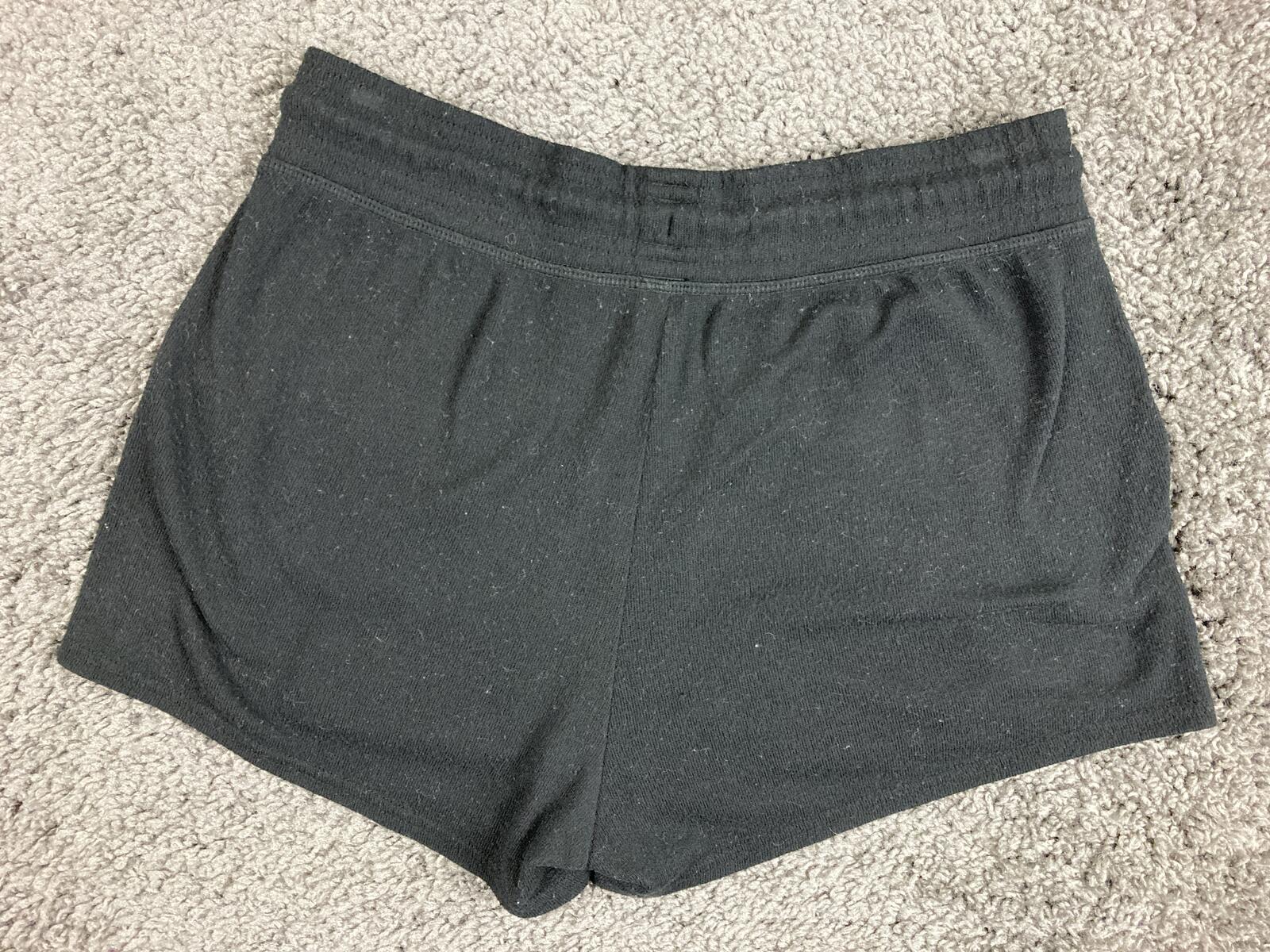 Alo Yoga Black Daze Shorts Alolux Loungewear Knit Pockets Drawstring Sz Medium