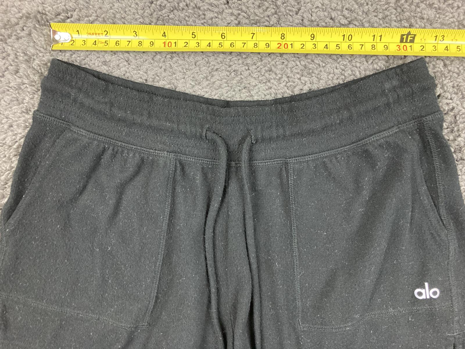 Alo Yoga Black Daze Shorts Alolux Loungewear Knit Pockets Drawstring Sz Medium