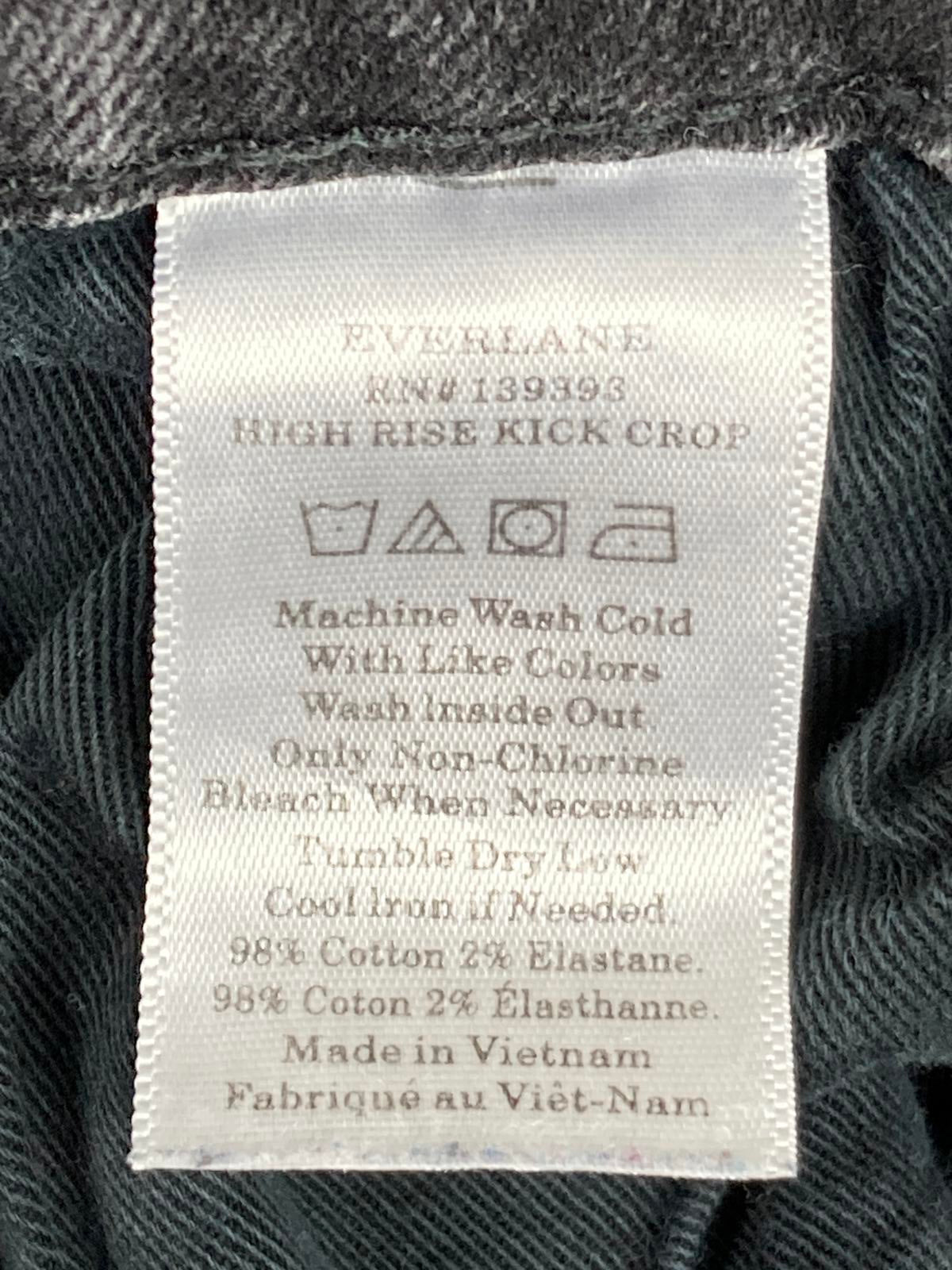 Everlane High Rise Kick Crop Jeans Women's Gray Stretch Raw Hem Sz 27