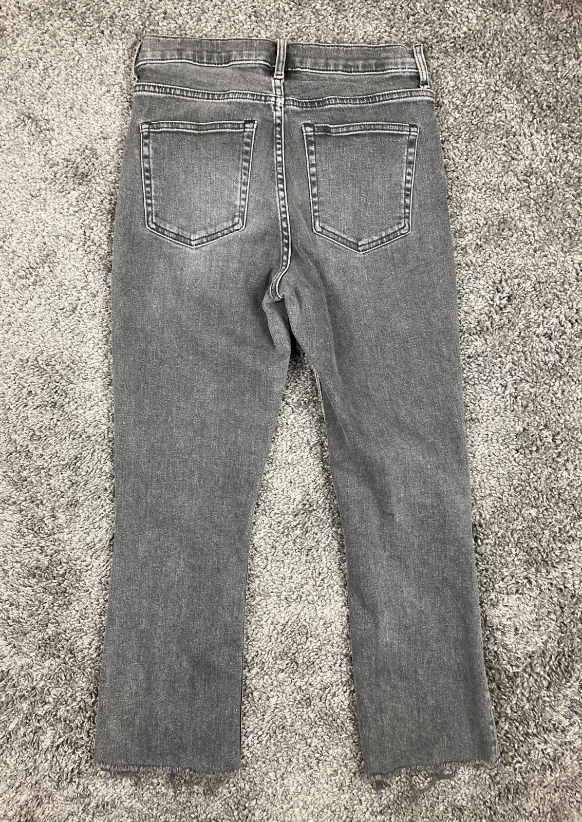 Everlane High Rise Kick Crop Jeans Women's Gray Stretch Raw Hem Sz 27