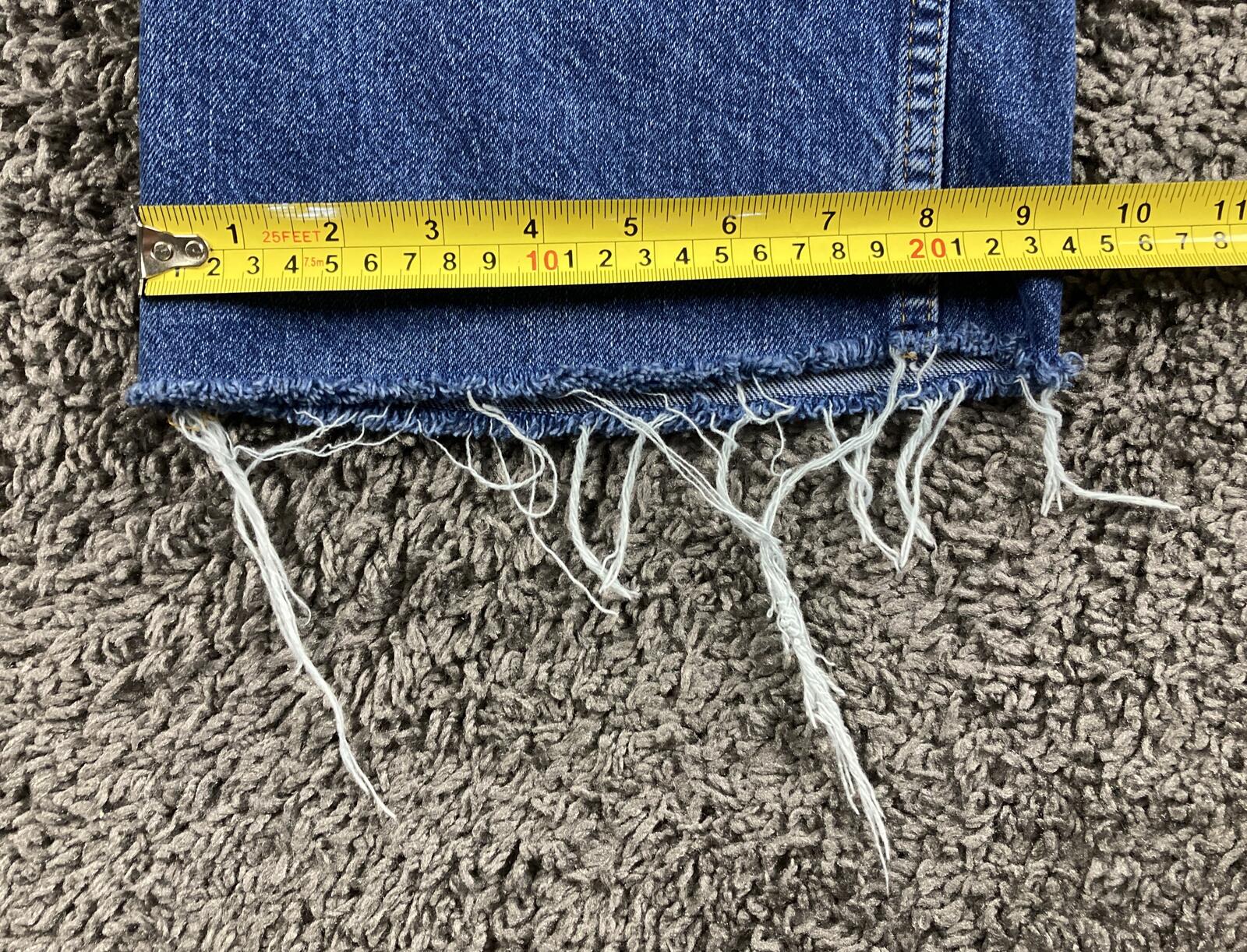 Zara Jeans Women's Blue The 90's Full Length Wide Leg Raw Hem Size 8