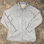 Columbia Sportswear Men’s Sz XXL Gray Long Sleeve Button Front Shirt Mesh Lined