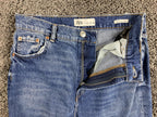 Zara Jeans Women's Blue The 90's Full Length Wide Leg Raw Hem Size 8