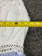 Lilly Pulitzer Alivia Fit & Flare Eyelet Lace Seersucker Blue White Dress Sz 2