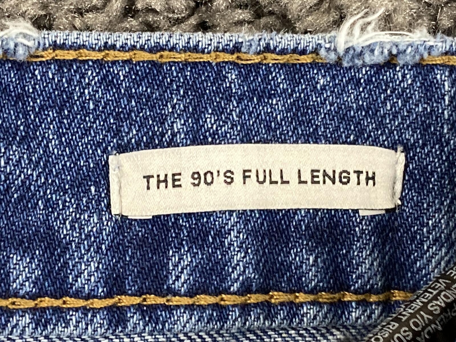 Zara Jeans Women's Blue The 90's Full Length Wide Leg Raw Hem Size 8