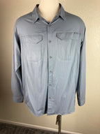 Columbia Sportswear Men’s Sz XXL Gray Long Sleeve Button Front Shirt Mesh Lined