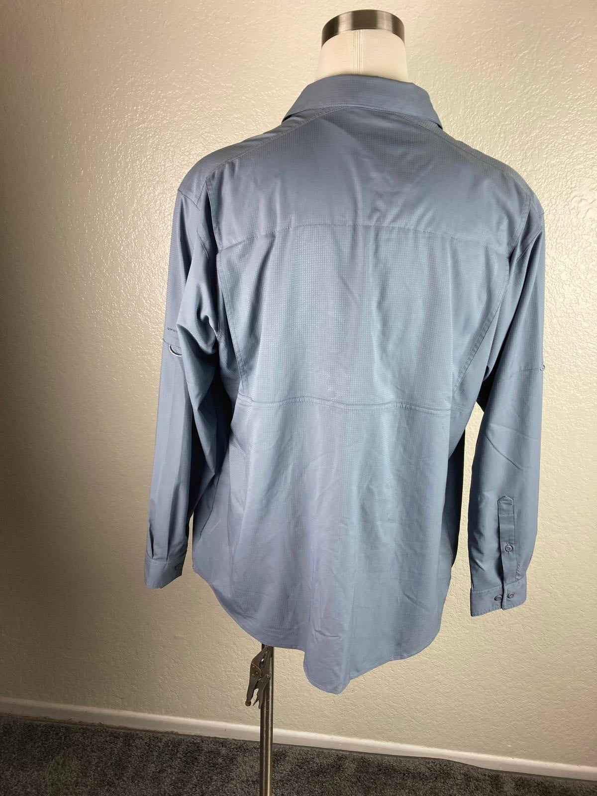 Columbia Sportswear Men’s Sz XXL Gray Long Sleeve Button Front Shirt Mesh Lined
