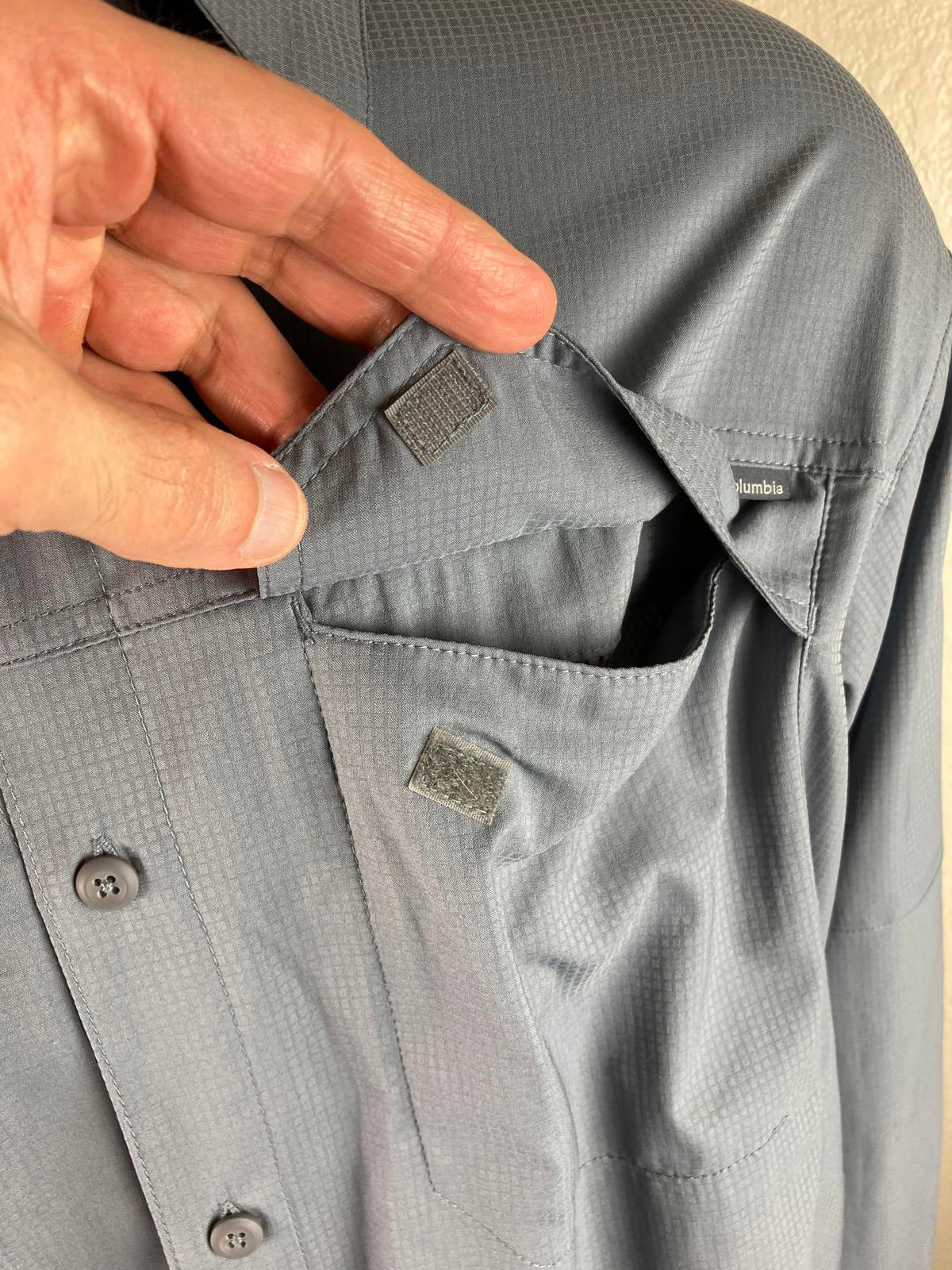 Columbia Sportswear Men’s Sz XXL Gray Long Sleeve Button Front Shirt Mesh Lined
