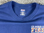 Los Angeles Fire Department T-Shirt Men's Blue Hanes Beefy-T Sz Medium