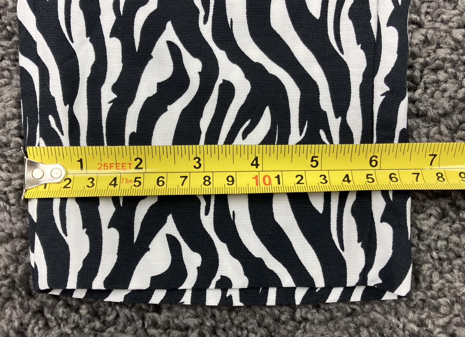 REISS Libby Zebra Print Slim Leg Trousers Pants US Black White Fabric Sz 4