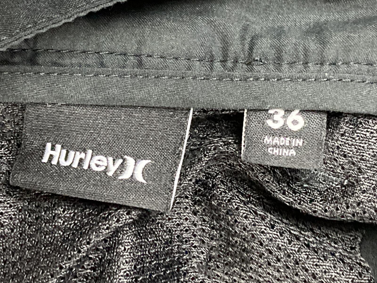 Hurley Mens One & Only Walk Shorts Black Polyester Casual Mesh Pockets Size 36