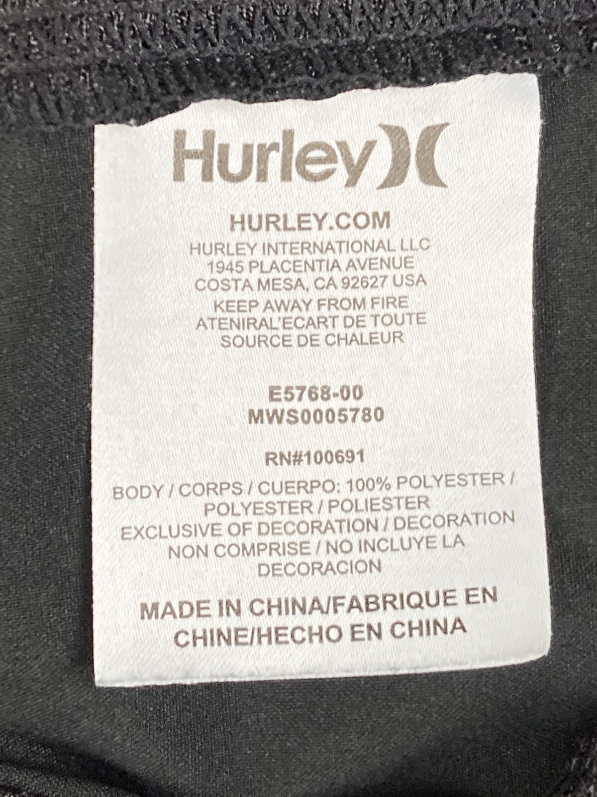 Hurley Mens One & Only Walk Shorts Black Polyester Casual Mesh Pockets Size 36