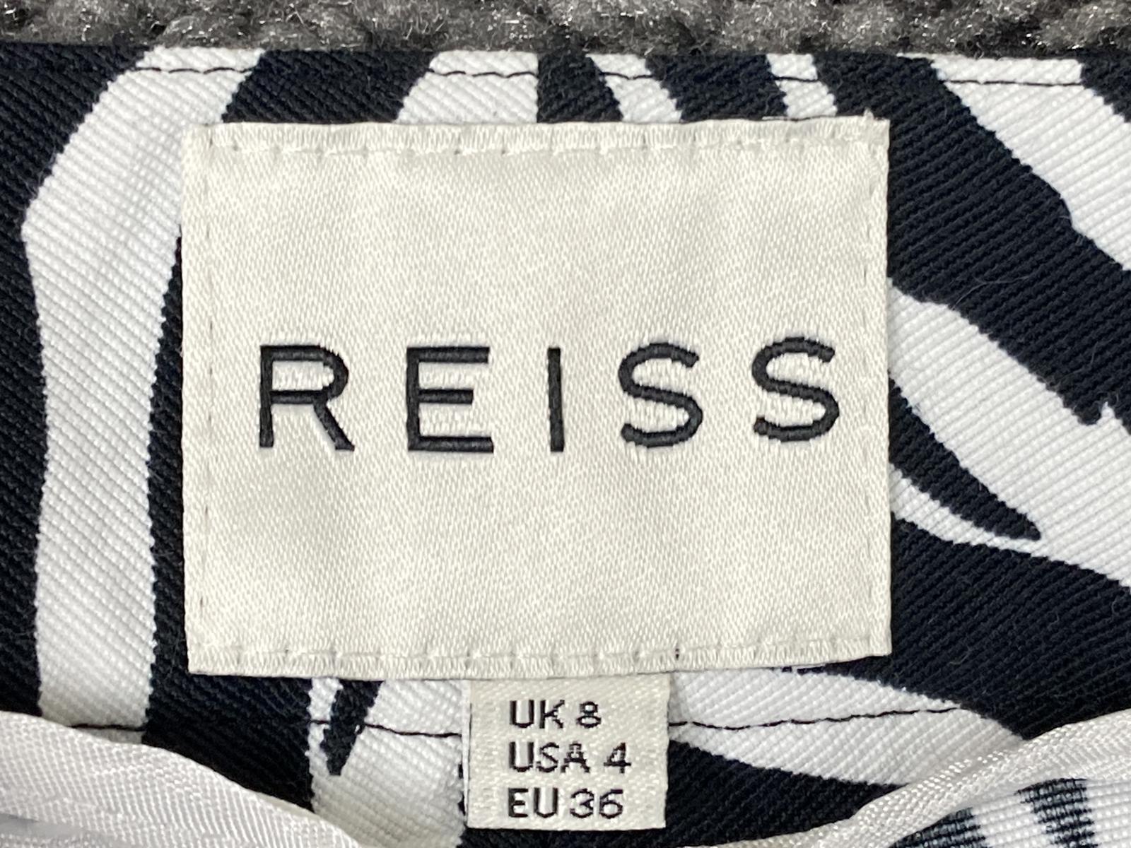 REISS Libby Zebra Print Slim Leg Trousers Pants US Black White Fabric Sz 4