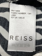 REISS Libby Zebra Print Slim Leg Trousers Pants US Black White Fabric Sz 4