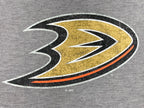 NHL Anaheim Ducks Women’s Medium Raglan 3 Qtr Sleeve Shirt Gray Black Fan Gear M