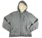 Vintage Anchor Blue Sherpa Lined Full Zip Hoodie Men's Gray Heavyweight Sz L