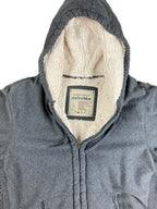 Vintage Anchor Blue Sherpa Lined Full Zip Hoodie Men's Gray Heavyweight Sz L