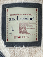 Vintage Anchor Blue Sherpa Lined Full Zip Hoodie Men's Gray Heavyweight Sz L